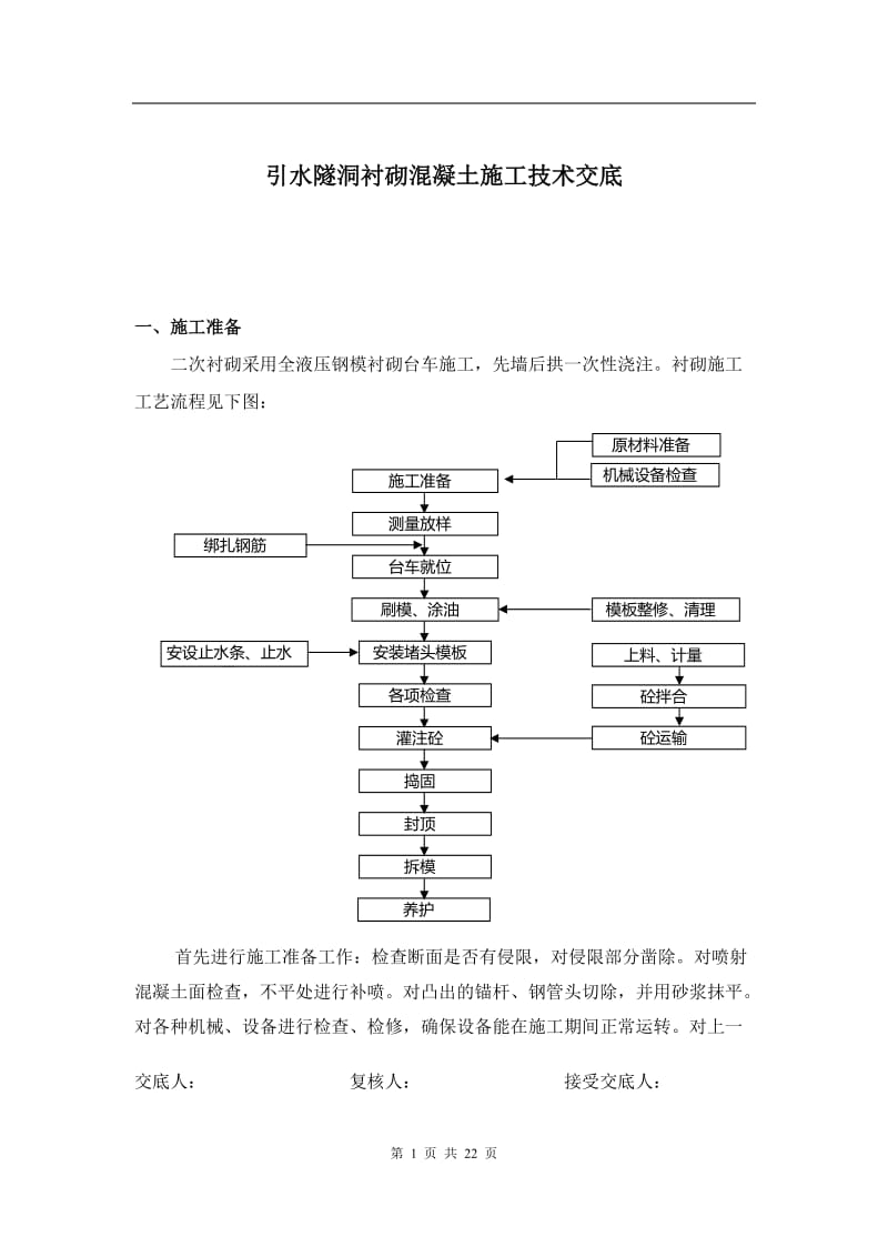 af引水隧洞衬砌混凝土施工技术交底.doc_第1页