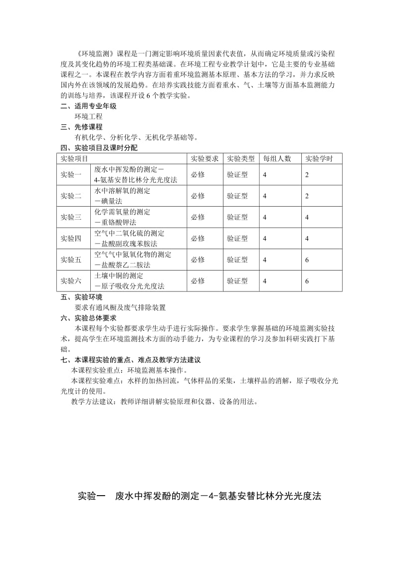 环境监测实验教学大纲.doc_第3页