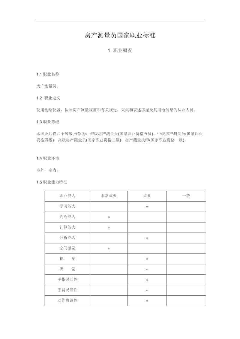 《房产测量员》国家职业标准.doc_第1页