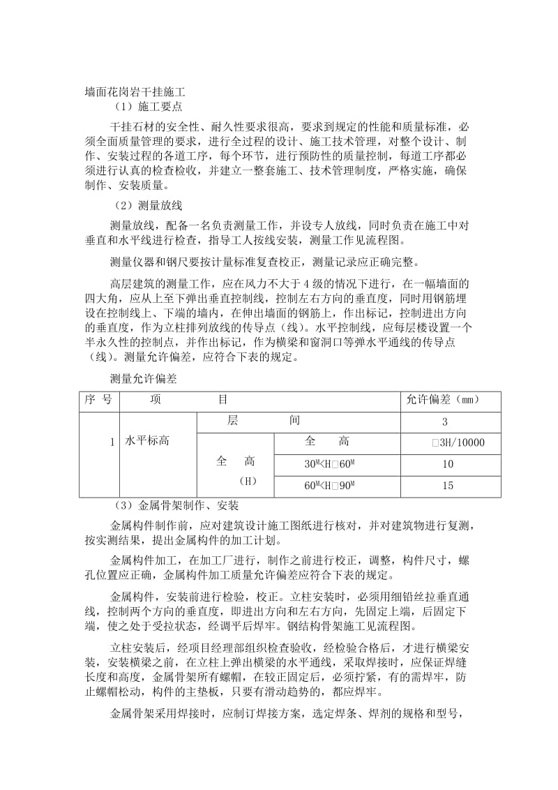 [选读]墙面花岗岩干挂施工.doc_第1页