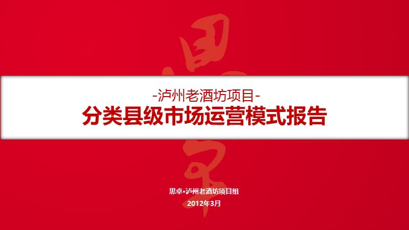 2012年泸州老酒坊项目分类县级市场运营模式报告.ppt_第2页