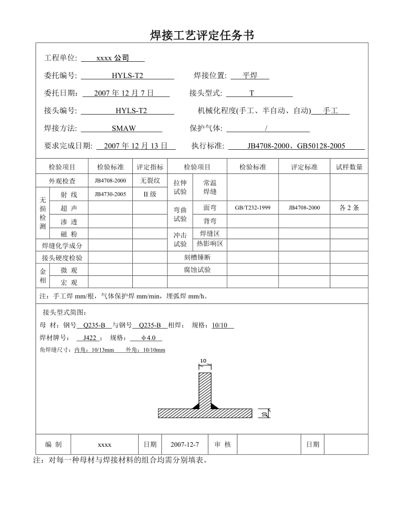 2019Q235 10-10mm 角焊缝 手工焊 焊接工艺评定.doc_第2页