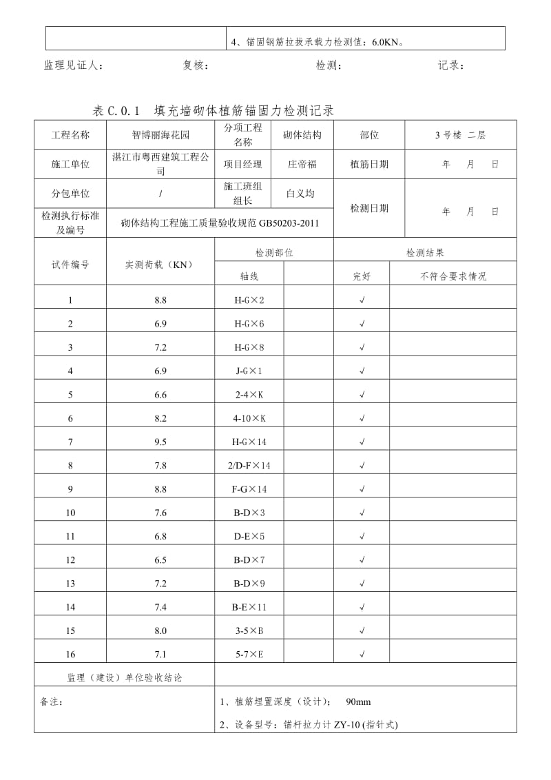 [最新]填充墙砌体植筋锚固力检测记录.doc_第3页