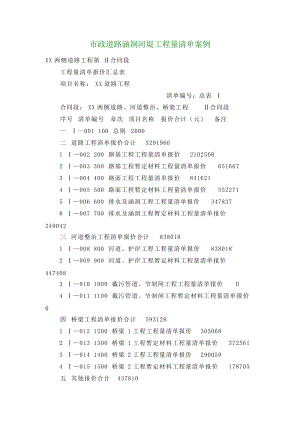 【建筑工程论文】市政道路涵洞河堤工程量清单案例.doc