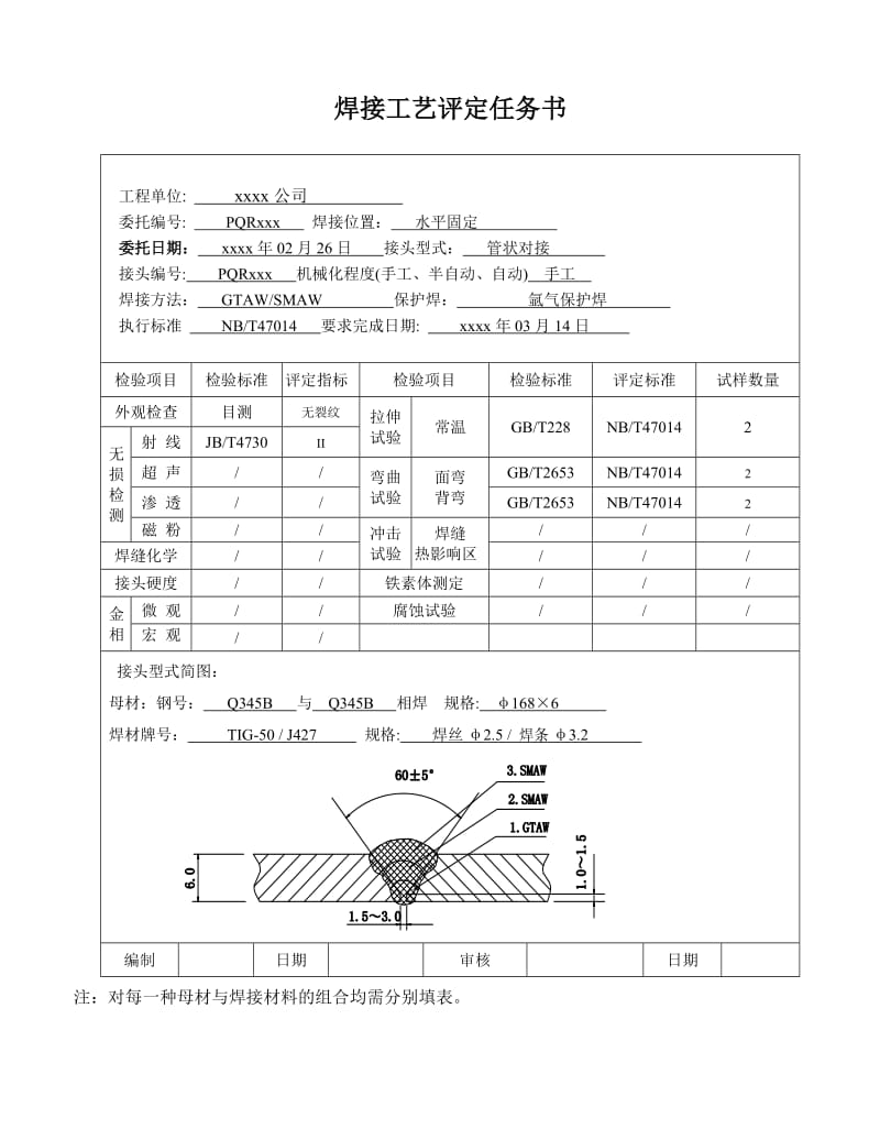 2019Q345B 168x6 管状对接 氩电联焊 焊接工艺评定.doc_第2页
