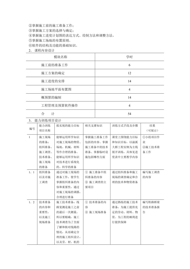 《铁路工程施工组织设计与概预算》课程整体教学设计.doc_第2页