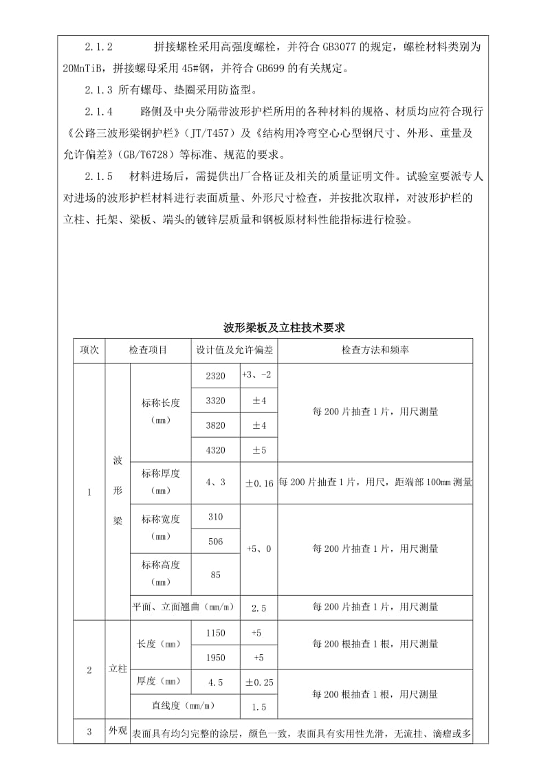 2019vc波形梁钢护栏施工技术交底记录.doc_第2页