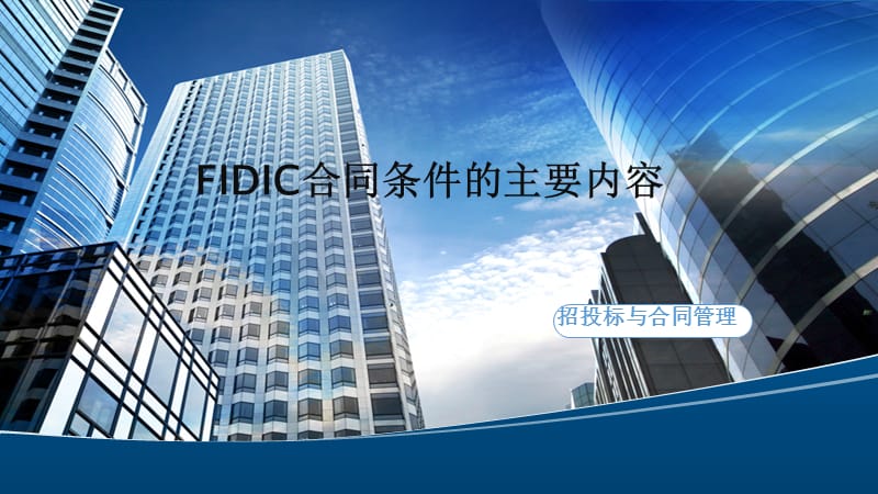 FIDIC合同条件的主要内容招投标与合同管理.ppt_第1页