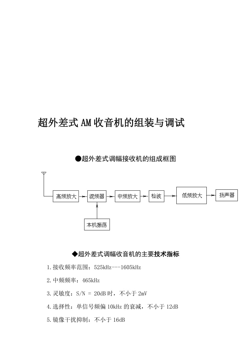 2019超外差式AM收音机组装与调试说明.doc_第1页