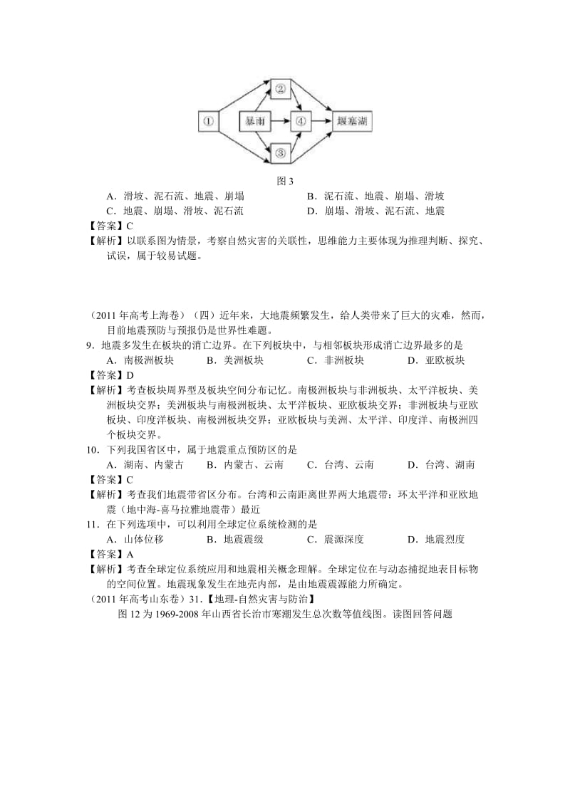 2019地理高考试题分类汇编专题自然灾害与防治.doc_第3页