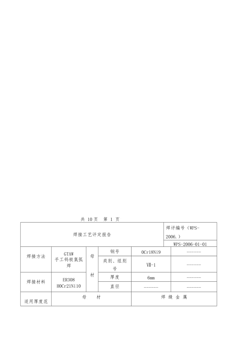 2019不锈钢管对接焊接工艺评定报告.doc_第1页