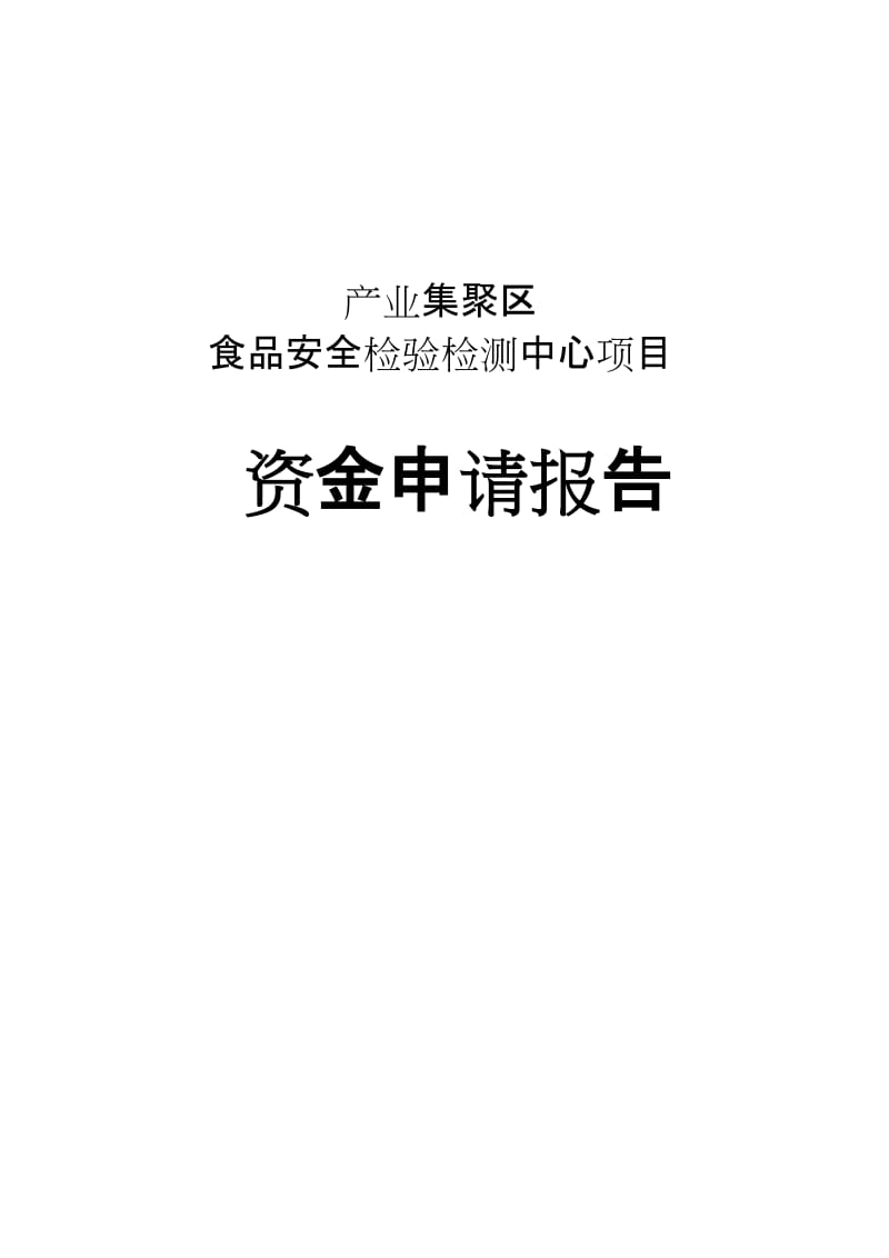 2019产业集聚区食品安全检验检测中心项目资金申请报告.doc_第2页