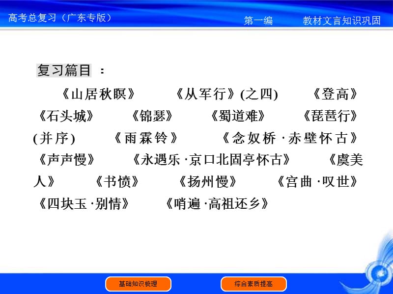 20192011届高考语文一轮复习教材文言知识梳理与巩固3课件(新人教).ppt_第2页