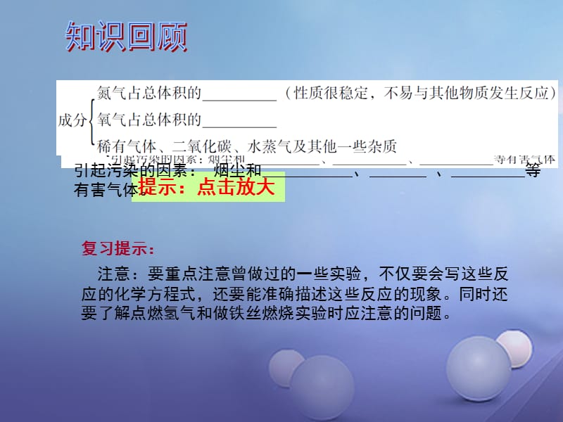 2017年中考化学总复习 第1部分 基础知识回顾与能力训练 第11课时 空气和氧气的性质及氧气的制法课件.ppt_第2页