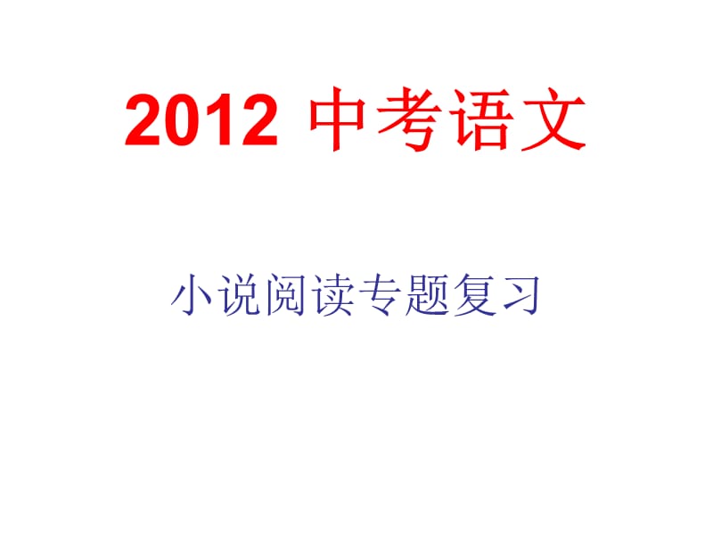 20192012 中考语文小说阅读专题复习.ppt_第1页