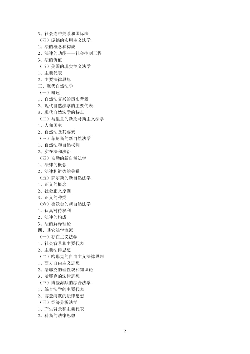 苏州大学2012年研究生入学考试复试科目考查的内容范围法学各专业.doc_第2页