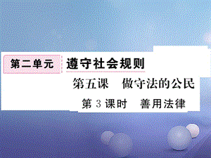 2017秋八年级道德与法治上册 第二单元 遵守社会规则 第五课 做守法的公民 第3框 善用法律习题讲评课件 新人教版.ppt