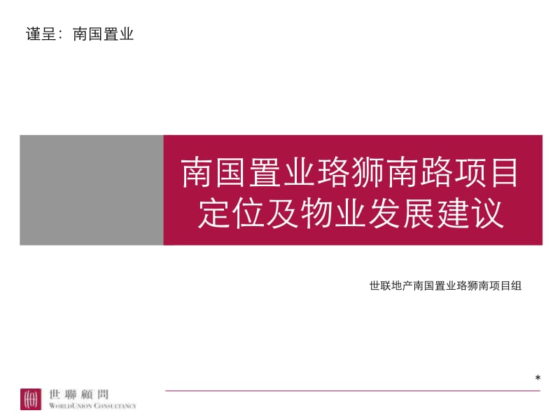 2012武昌南国置业珞狮南路项目定位及物业发展建议 117P.ppt_第1页