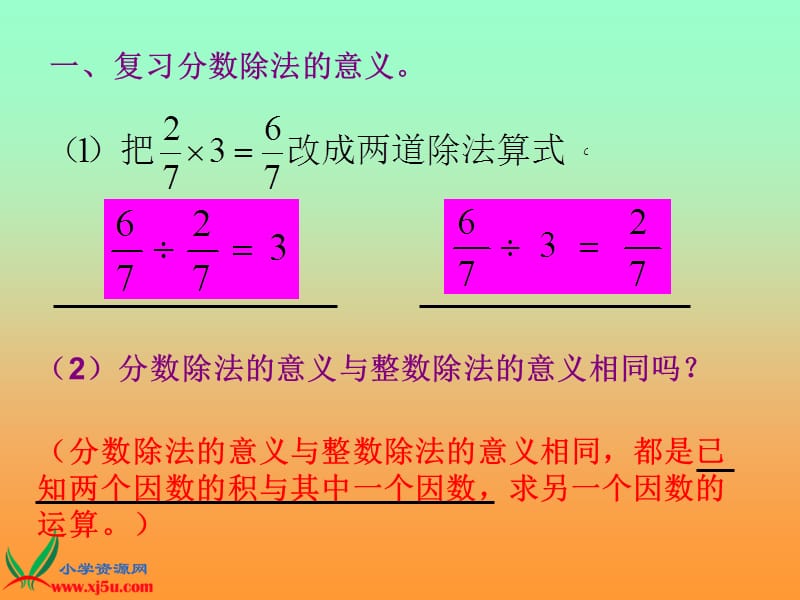 2019(苏教版)六年级数学上册课件分数除法整理与复习.ppt_第3页