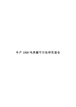 2019产1000吨果醋可研报告.doc