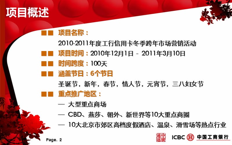 中国工商银行2010-2011年度工商银行信用卡冬季跨年度市场营销活动策划案.ppt_第2页
