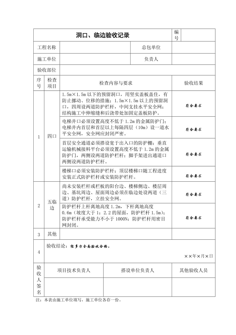 洞口、临边验收记录.doc_第1页