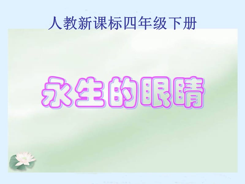 《永生的眼睛》PPT课件.ppt_第1页