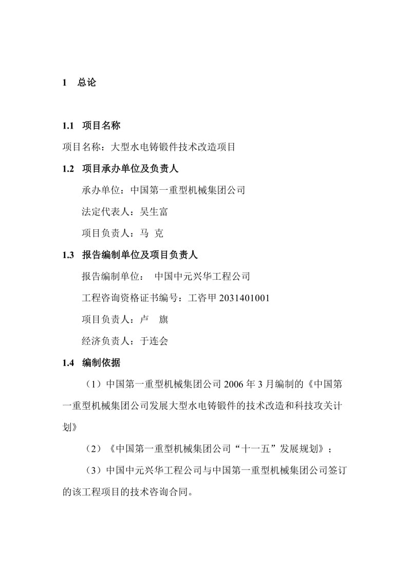 2019大型水电铸锻件技术改造项目可行研究报告300044.doc_第3页