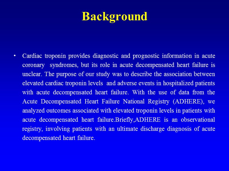 急性心力衰竭与心肌肌钙蛋白指数的关系与临床结果分析（英文）.ppt_第2页