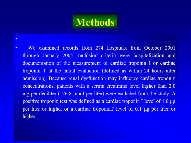 急性心力衰竭与心肌肌钙蛋白指数的关系与临床结果分析（英文）.ppt_第3页