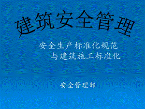 安全管理人员培训之十一(安全生产标准化规范与建筑施工安全标准化).ppt