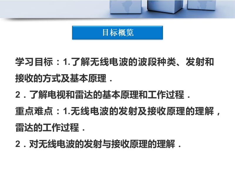 20192013届高考物理核心要点突破系列课件：第18章《无线电波的发射和接收》《电视雷达》(人教版选修3-4).ppt_第3页