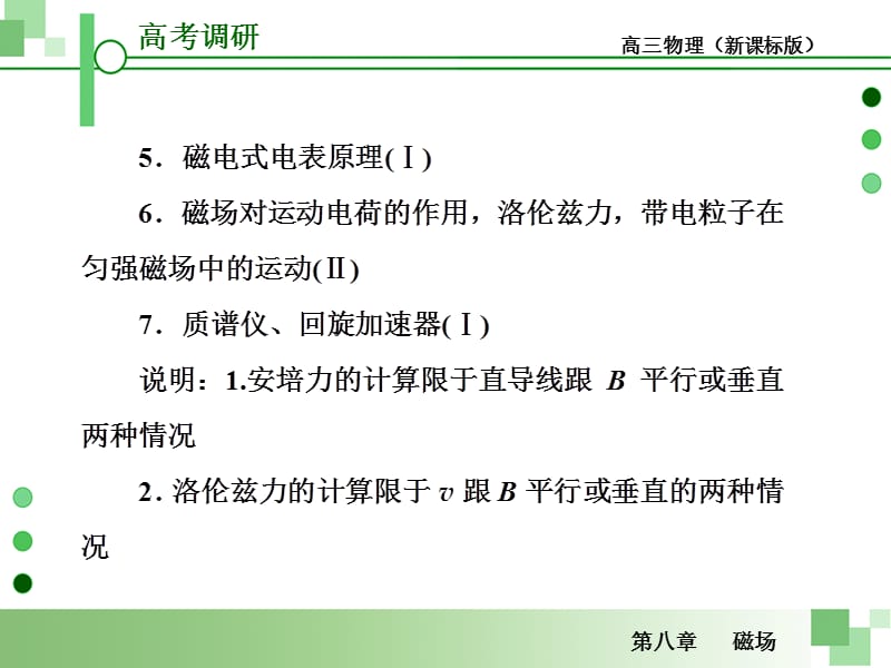 20192013届高考一轮物理复习课件(人教版)：第八章第1节磁场及其描述.ppt_第3页