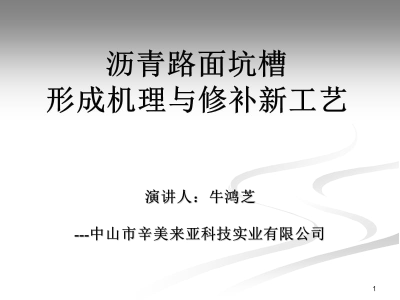 nAAA[PPT]-沥青路面坑槽形成机理与修补新工艺.ppt_第1页