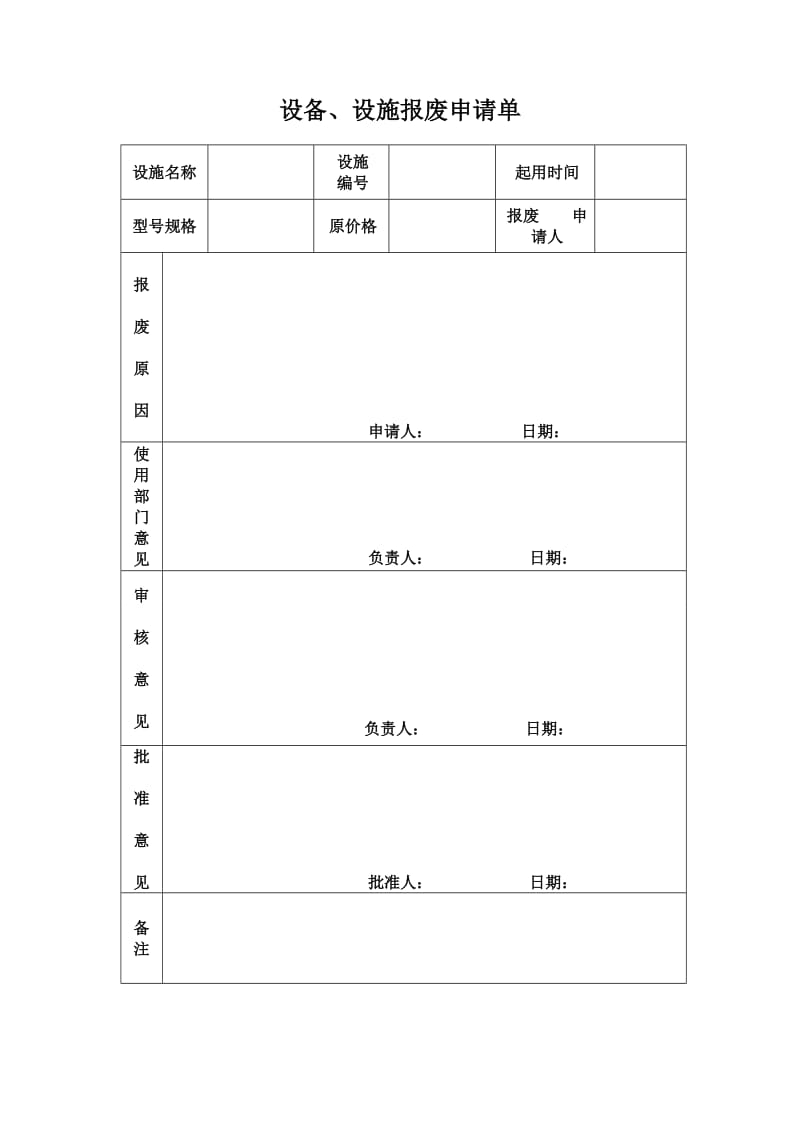 设备、设施报废申请单.doc_第1页