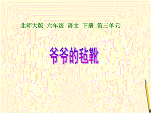 2019六年级语文下册爷爷的毡靴1课件北师大版.ppt