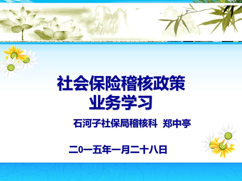 社会保险稽核知识岗前培训.ppt_第1页