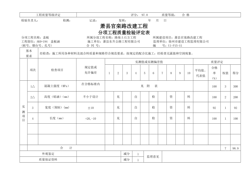 圆管涵、盖板涵分项工程质量检验评定表.doc_第3页