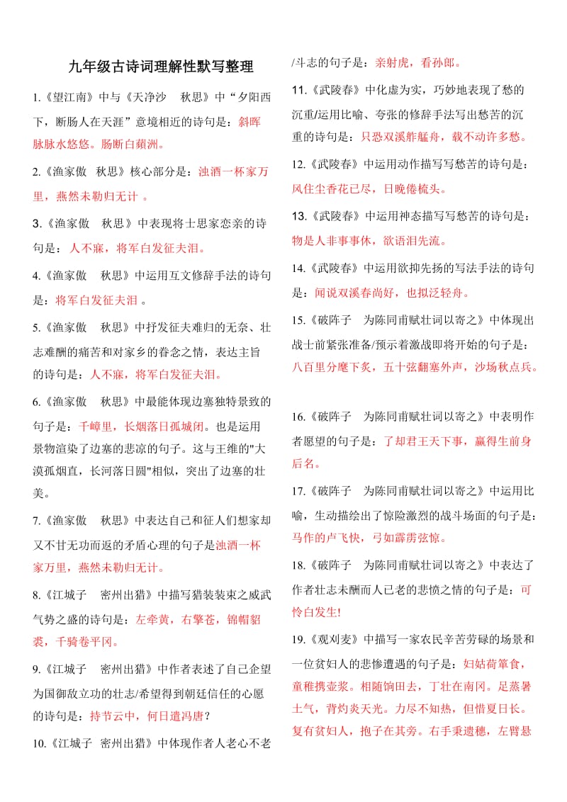 九年级古诗词理解性默写整理.doc_第1页