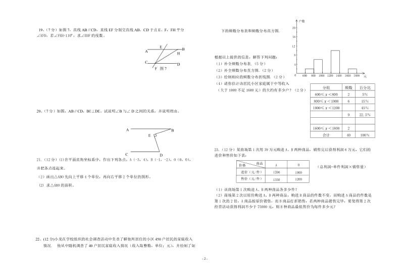 七年级下学期期末复习测试卷.doc_第2页