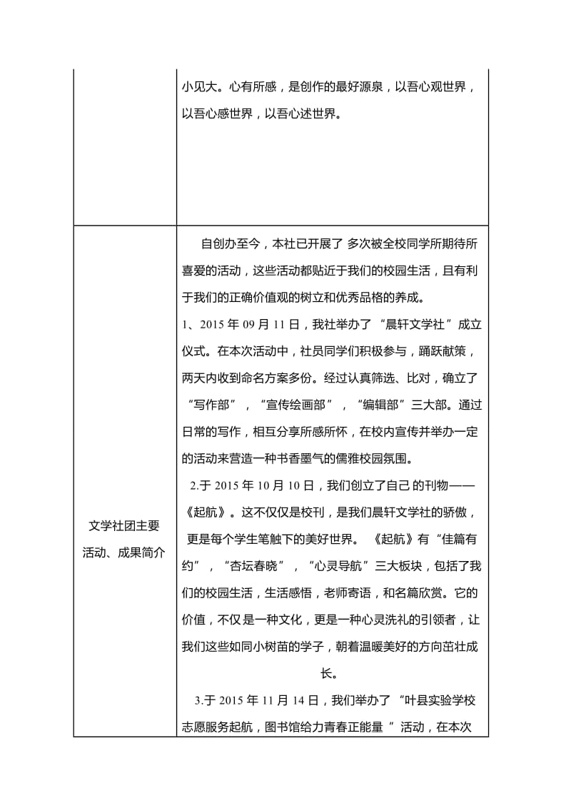 叶县实验学校优秀文学社申请表.doc_第2页