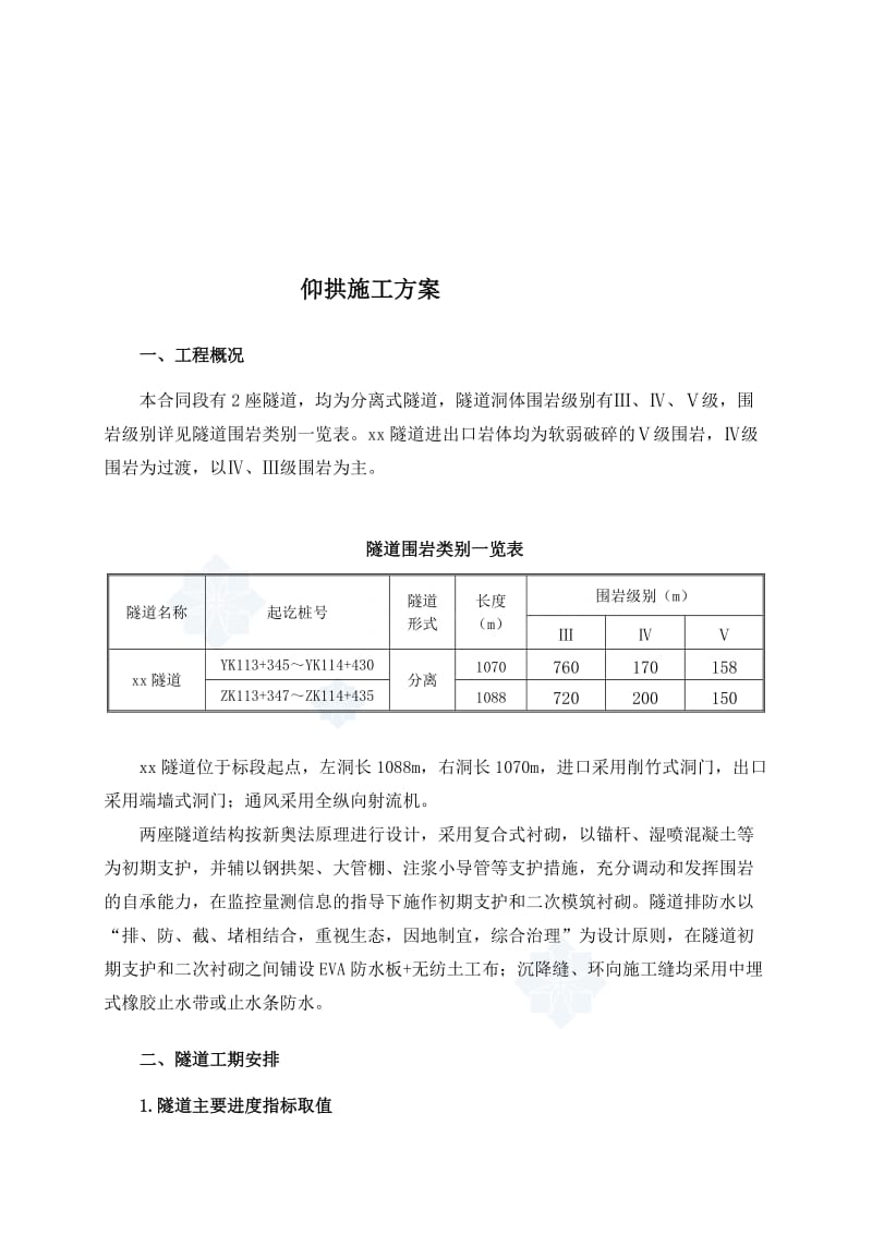 隧道仰拱施工方案.doc_第1页