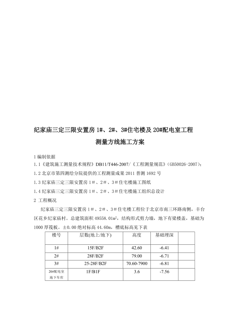 2019高层住宅楼测量方案.doc_第1页