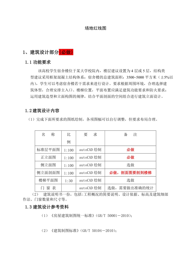 2015春毕业设计任务书(工民建)---某高校学生宿舍楼设计任务书.doc_第2页