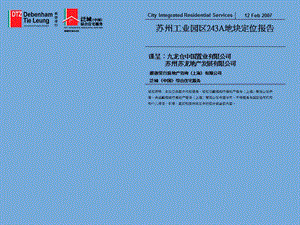 戴德梁行2007年苏州工业园区243A地块定位报告.ppt