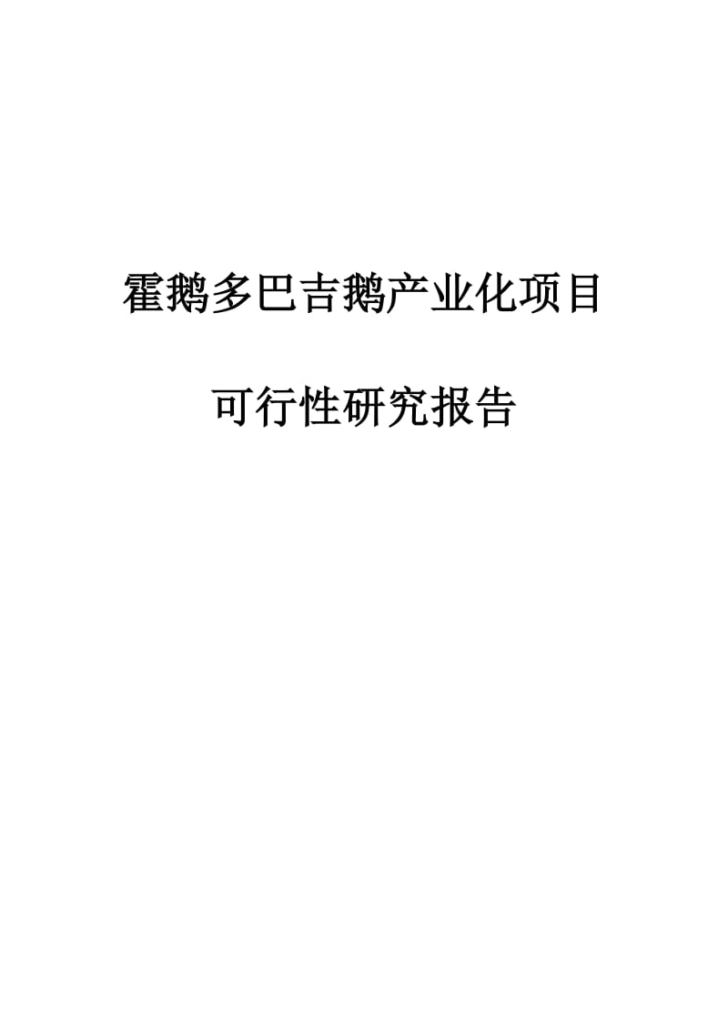 2019霍尔多巴吉鹅产业化项目可行性研究报告.doc_第2页