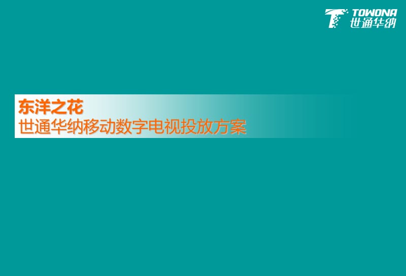 东洋之花世通华纳移动数字电视投放方案.ppt_第1页