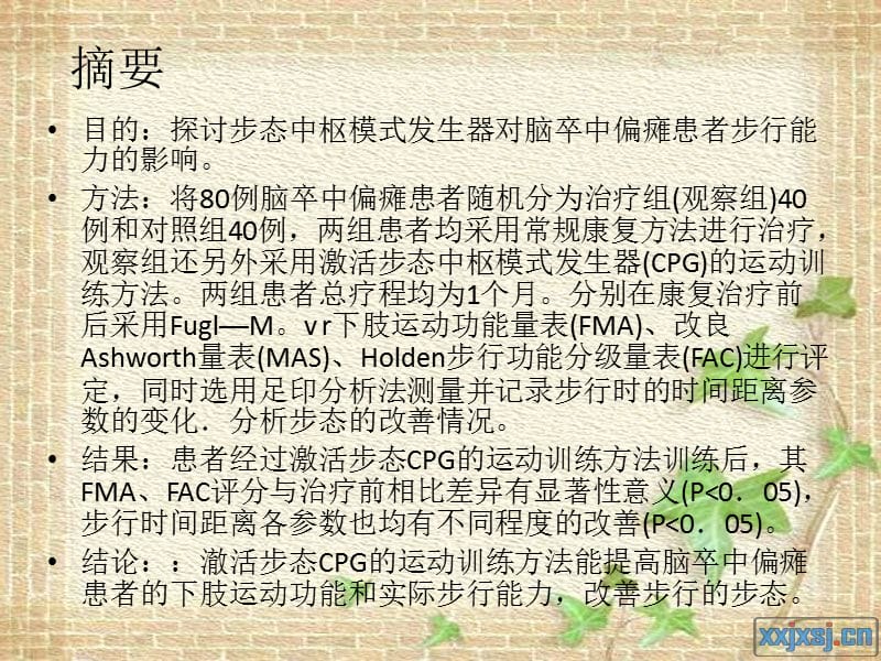 步态中枢模式发生器对脑卒中偏瘫患者步行能力的影响PPT课件.ppt_第2页