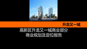 2019年1月郑州高新区升龙又一城商业规划及定位报告(37页）.ppt