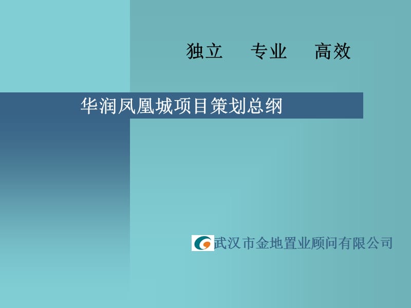 武汉华润凤凰城项目策划总纲.ppt_第1页